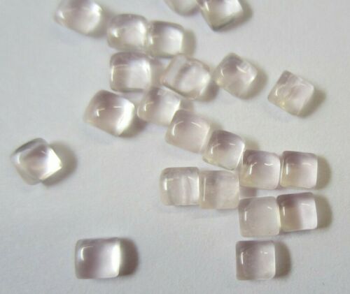 10pcs 3mm Natural Rose Quartz Calibrated Square Cabochon Gemstones Cab Jewelry