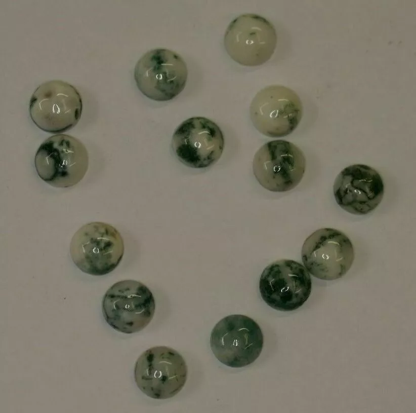 2pcs 12mm Natural Tree Agate Calibrated Round Cabochon Gemstones Cab Jewelry