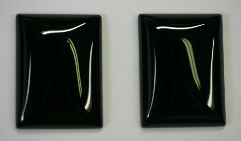 4pcs 10x14mm Natural Black Onyx Calibrated Rectangle Cabochon Gemstones Cab