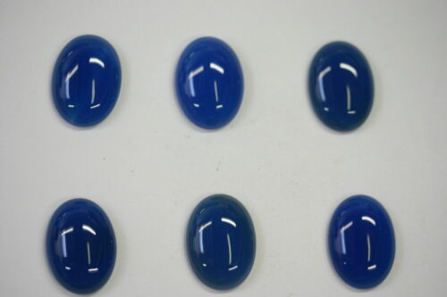 10pcs 7x9mm Natural Blue Onyx Calibrated Oval Cabochon Gemstones Gems Jewelry