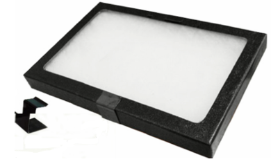 Glass Top Display Box With Metal Clips 16" x 12" x 3/4"