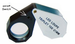 Triplet Professional Quality Illuminated Jeweler’s  Loupe, Leather Pouch Included (discontinued) - 1...