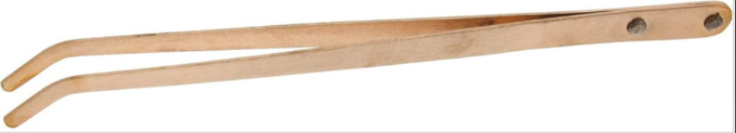 8.5" Copper Pickling Tongs: Bent Rounded Tip Jewelry Tool