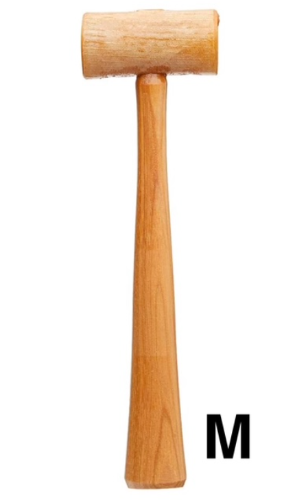 Non Marring Hammer Rawhide Mallet 1" Diameter Head Natural Soft